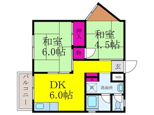 いかはなハイツＡ棟の物件間取画像